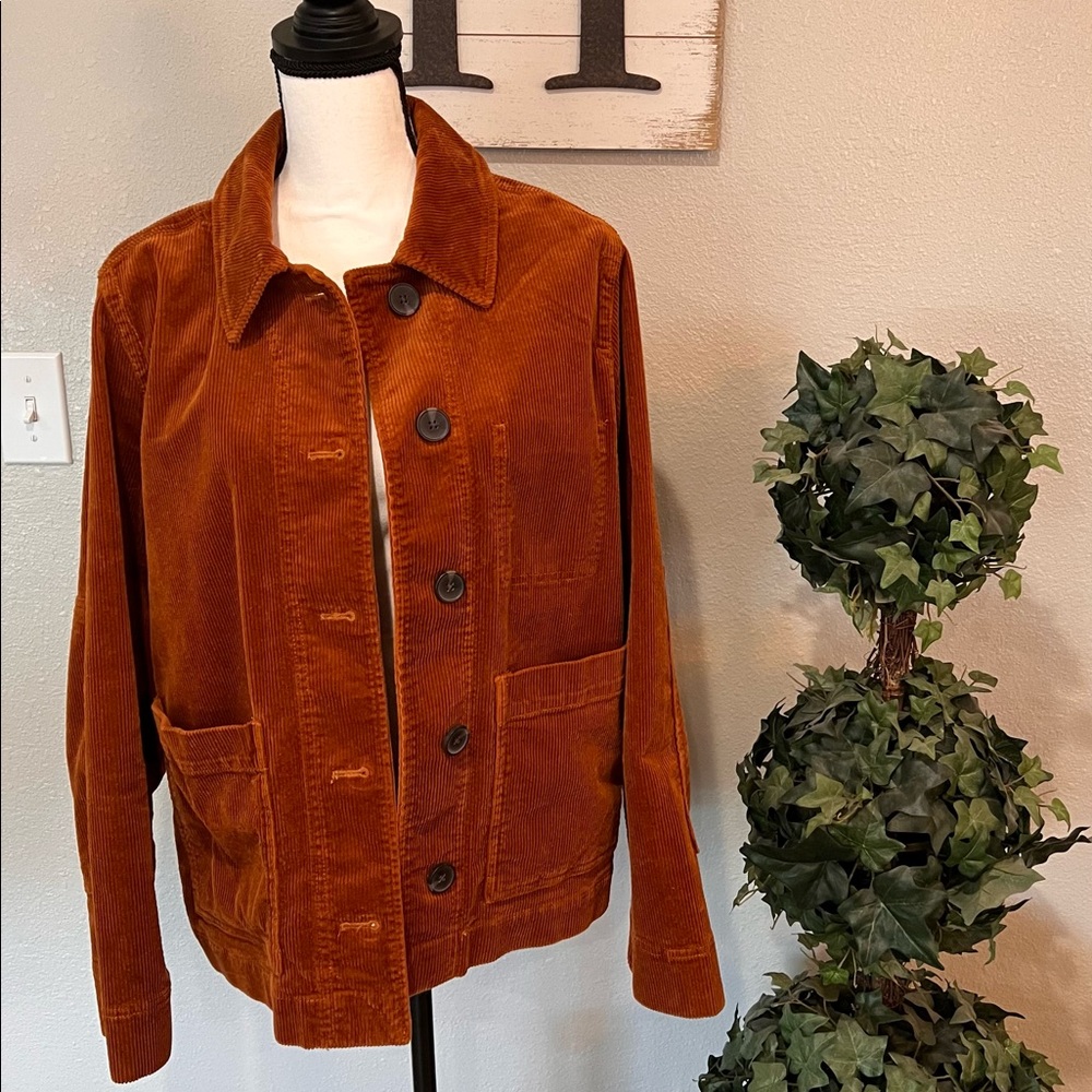 Free Assembly burnt orange corduroy jacket large